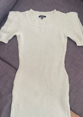s Beden Mint Pastel Su Yeşili Kadın Yün Örgü Elbise Koton