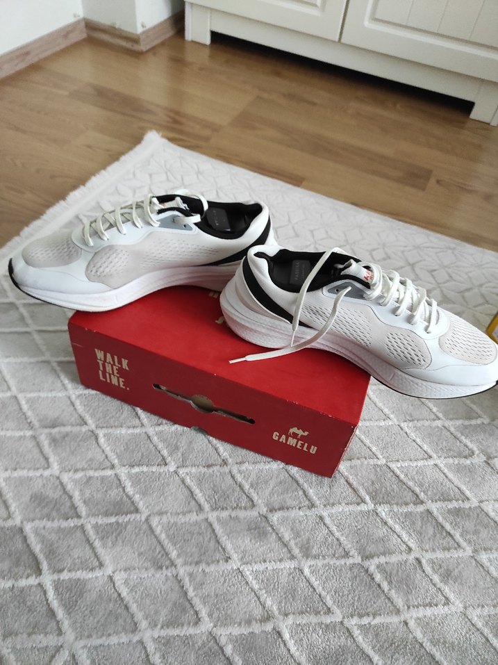 Beyaz Düz Tabanlı erkek Spor Ayakkabı - Görsel 2