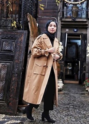 Mango Kadın Uzun Camel Trençkot