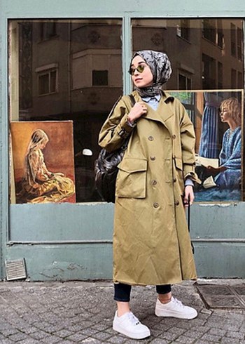 Kadın Uzun Camel Trençkot