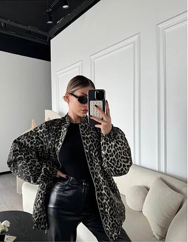 Diğer Leopar bomber ceket