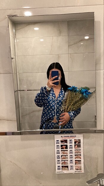 m Beden LV Kadın Saten Pijama Takımı
