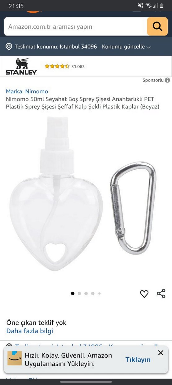 Şeffaf Kalp Tasarımlı Cep Sprey Kutusu - Görsel 2