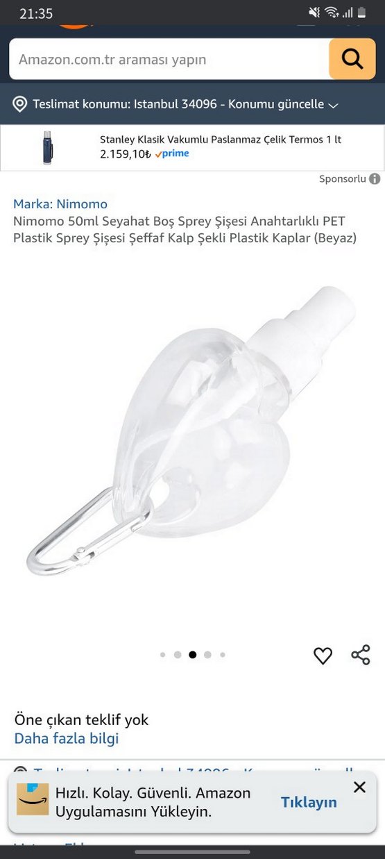 Şeffaf Kalp Tasarımlı Cep Sprey Kutusu - Görsel 3