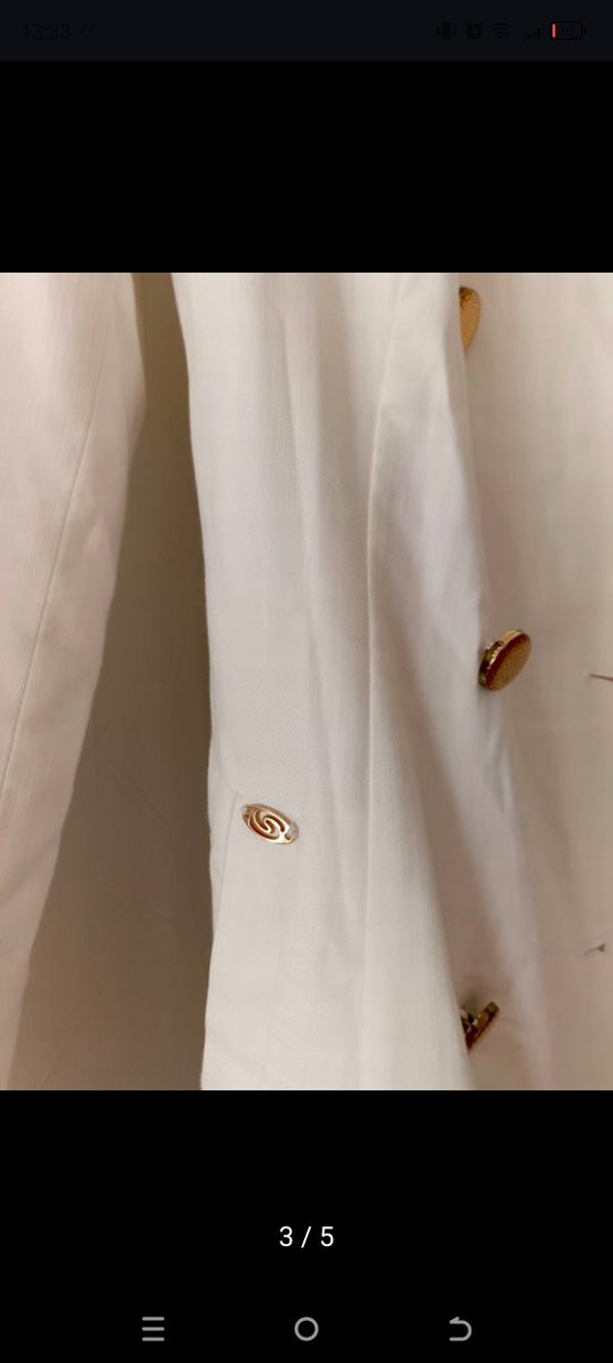 Baskılı Beyaz Uzun Kadın Trençkot Setrms - Görsel 3