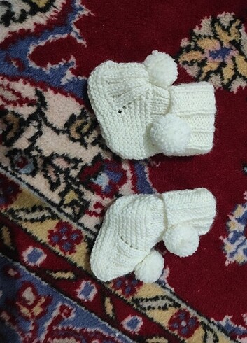 0-3 Ay Beden Bebek Yelek Bere Patik Set 