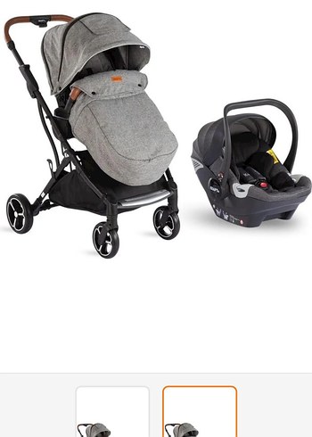 Gri Bebek Arabası ve Taşıma Koltuğu Seti - Görsel 2