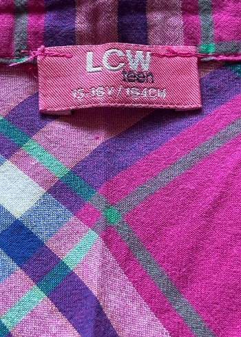 Kız Çocuk Pembe Kareli Uzun Kollu Gömlek - Görsel 3