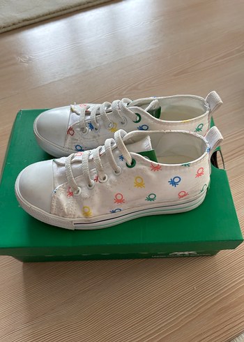 Kız Çocuk Beyaz Baskılı Spor Ayakkabı - Görsel 2