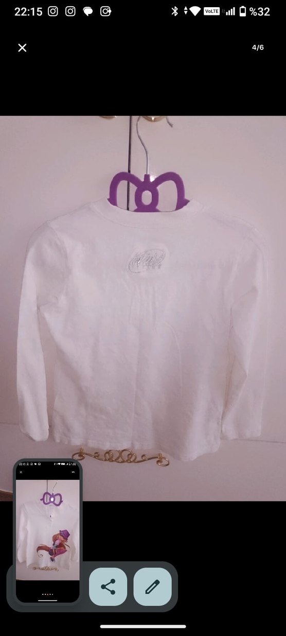 Kız Çocuk Uzun Kollu Baskılı Tişört - Görsel 2