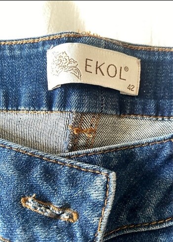 40 Beden lacivert Renk Ekol Marks Kadın Lacivert Denim Jean