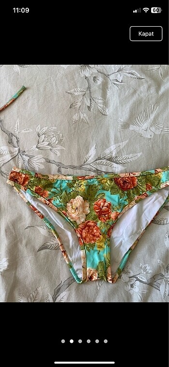 xl Beden turkuaz Renk Sıfır çiçekli bikini takımı