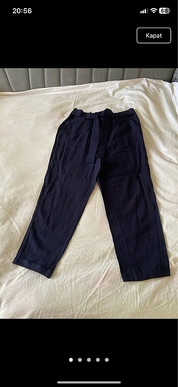 Lacivert keten pantolon
