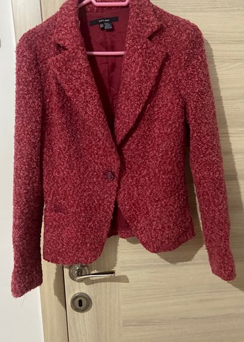 Zara Bordo Tek Dugmeli Kisa Blazer Ceket