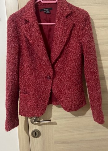Zara Bordo Tek Dugmeli Kisa Blazer Ceket