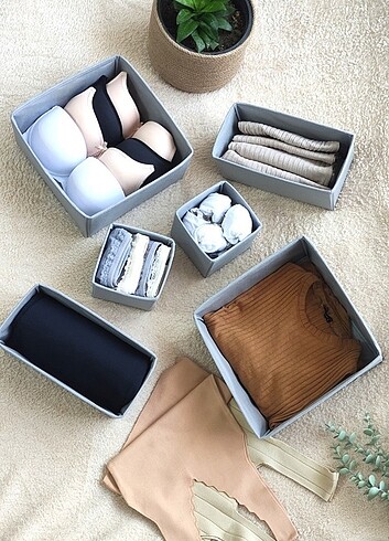 6'lı gri kutu organizer 