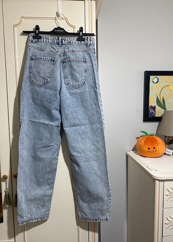 26 Beden mavi Renk Kadın Mavi Salaş Midi Boy Kot Pantolon