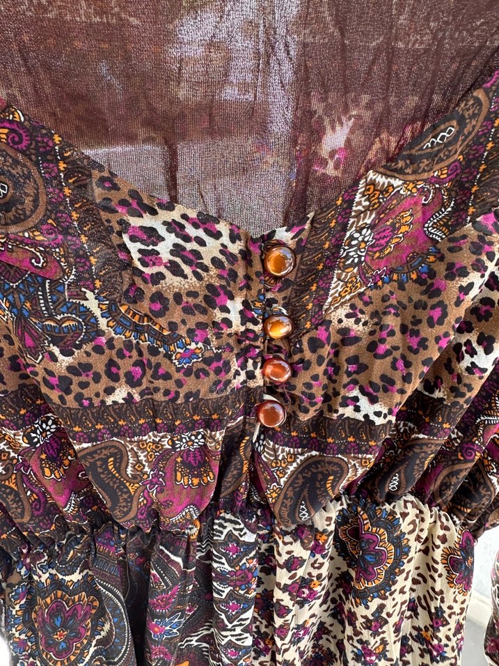 Bohem Uzun Kol Desenli tunik - Görsel 2