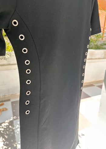 Zara Siyah Midi Kadın Kısa Kollu Elbise - Görsel 4