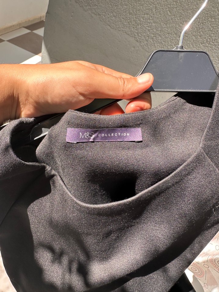 Marks&spencer Siyah Drapeli Kısa Kollu Hamile Elbisesi - Görsel 3