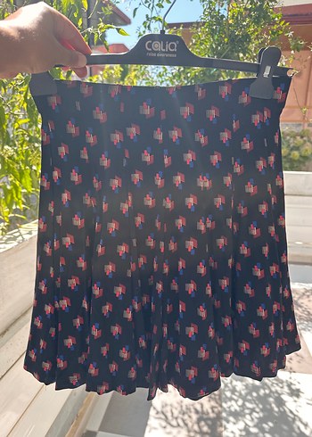 Marks&spencer Renkli Desenli Pilili Mini Etek - Görsel 6