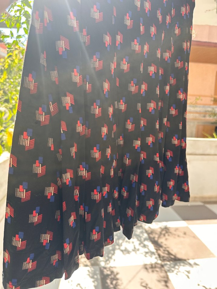 Marks&spencer Renkli Desenli Pilili Mini Etek - Görsel 5