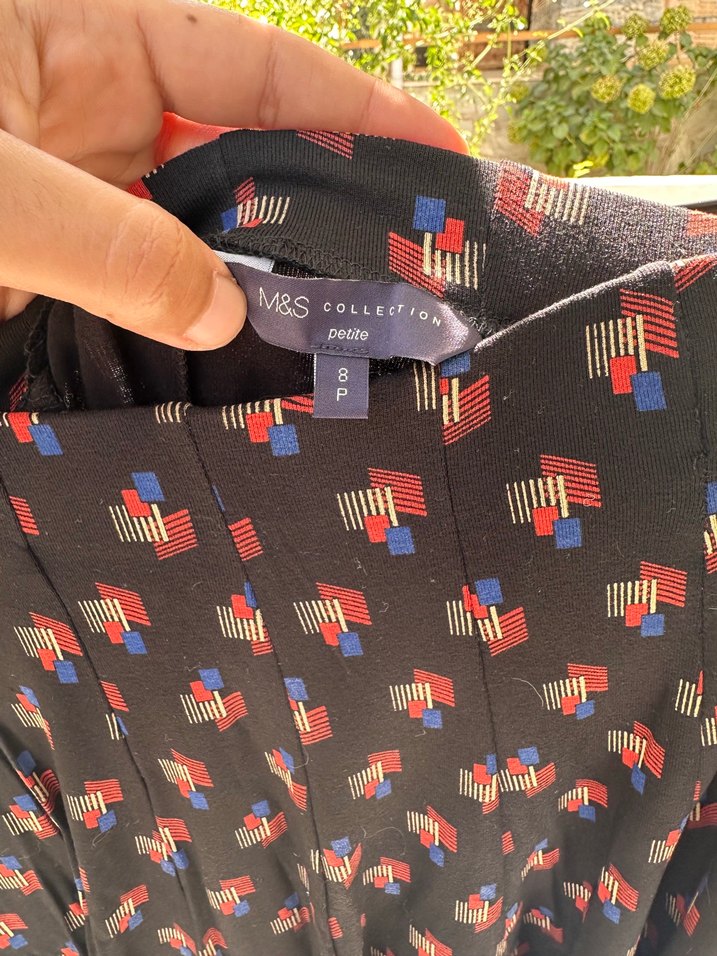 Marks&spencer Renkli Desenli Pilili Mini Etek - Görsel 4