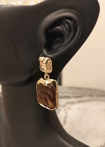 Kahverengi Mini Bohem Küpeler - Görsel 6