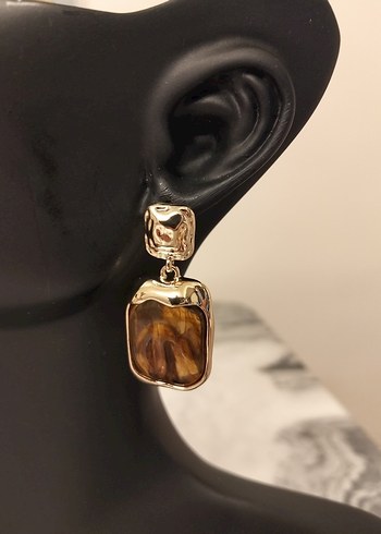 Kahverengi Mini Bohem Küpeler - Görsel 3