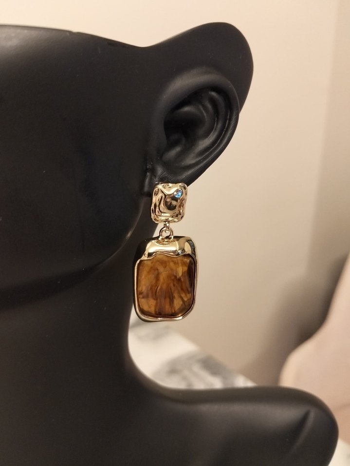 Kahverengi Mini Bohem Küpeler - Görsel 4