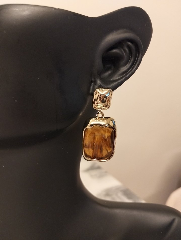 Kahverengi Mini Bohem Küpeler - Görsel 2