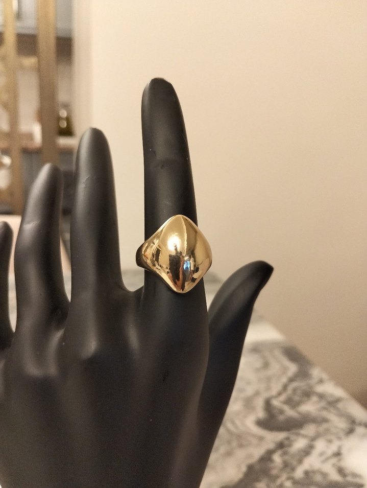 Parlak Altın Kadın Yüzük - Görsel 5