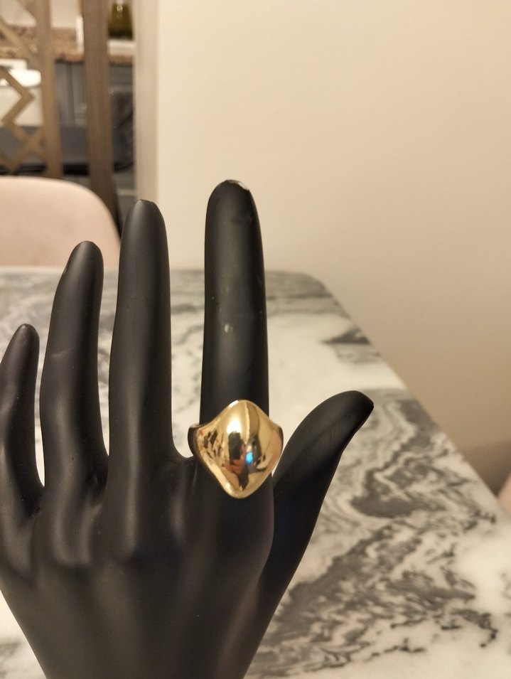 Parlak Altın Kadın Yüzük - Görsel 3