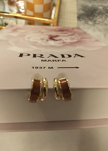 Parlak Kahverengi Mini Parisian Küpe - Görsel 2