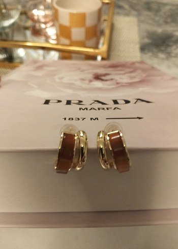 Parlak Kahverengi Mini Parisian Küpe - Görsel 5