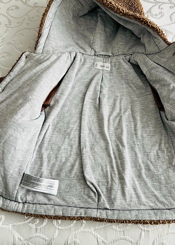 Kapüşonlu Erkek Çocuk Kahverengi Peluş Kaban - Görsel 2