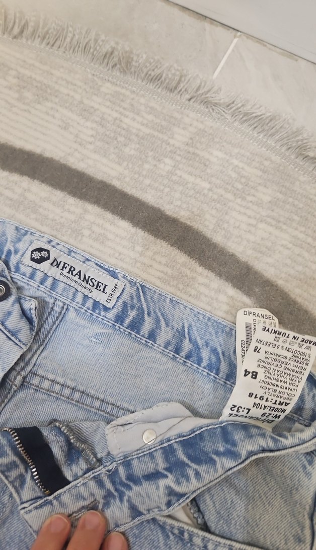 Mavi Bağcıklı Street Wear erkek Jean - Görsel 3