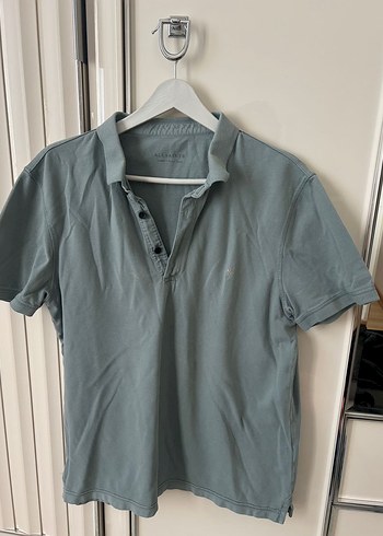 All Saints Gri Kisa Kollu Erkek Polo Tisort