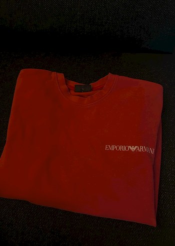 Emporio Armani Kirmizi Erkek Sweatshirt Rahat Kesim