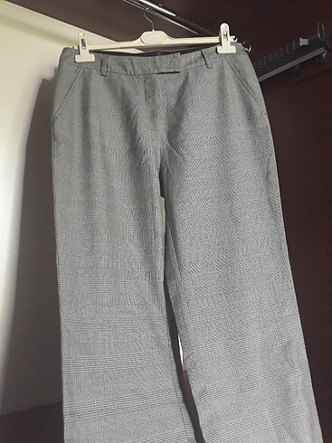 40 Beden ONE TOUCH KAHVERENGILI EKOSE PANTALON
