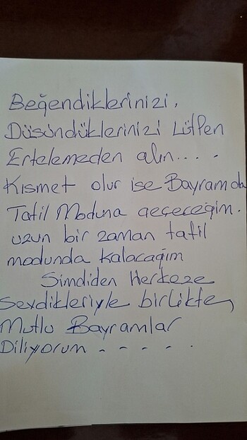 UZUN BİR SÜRE TATIL MODUNDA OLACAGIM.BU KALİTEDE BU FİYATA ÜRÜNL