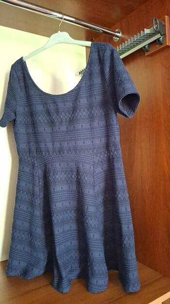 H&M MARKA L LACİVERT ELBİSE