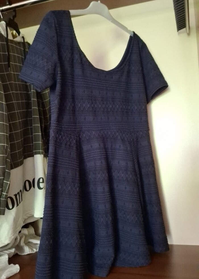 H&M MARKA L LACİVERT ELBİSE - Görsel 3