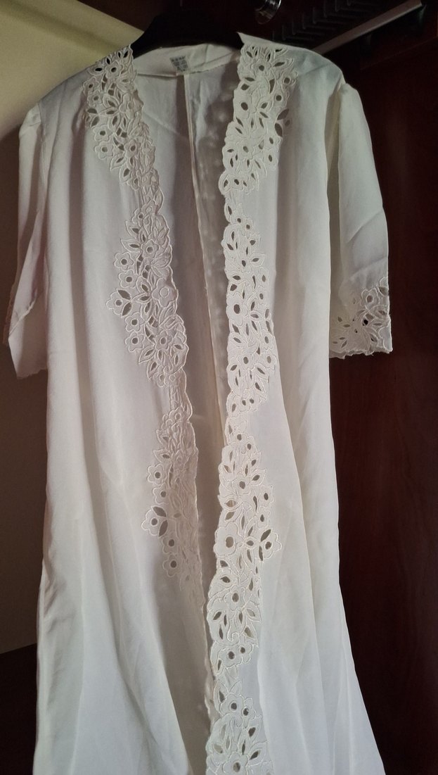 izon 1 Dantel İşlemeli Uzun Bohem Sabahlık,Mayo üzerine - Görsel 2