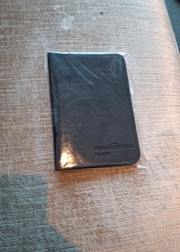 Siyah Hakiki Deri Minimalist Pasaport kabı Cüzdan - Görsel 2