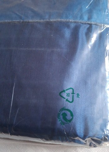 Parlak Mavi Düz Saten kırlentli Yatak örtüsü.Çeyizlik - Görsel 2