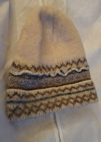 İCWSHEEP  WOOL Bej Gri Örgü Kadın Bere unısex - Görsel 3