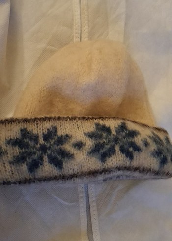 İCWSHEEP  WOOL Bej Gri Örgü Kadın Bere unısex - Görsel 2