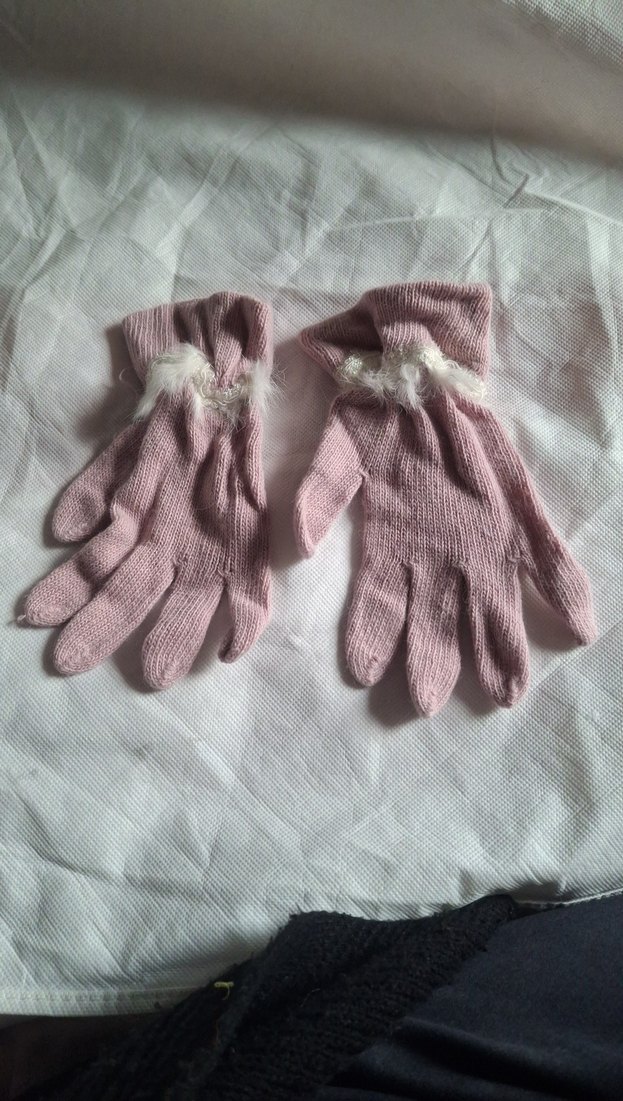 Pembe Örgü Kız Eldivenleri - Görsel 2