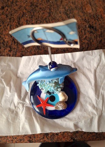 Mavi Yunus ve Deniz Kabukları Nazar boncuklu kagıtlık - Görsel 3